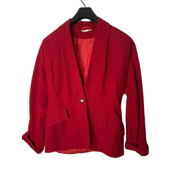 MaxMara 100% wool jacket red women's size 8 - Picture 1 of 8